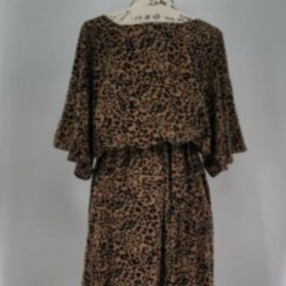 Ava & Viv Plus Size Dress Leopard Print Brown - Picture 10 of 11